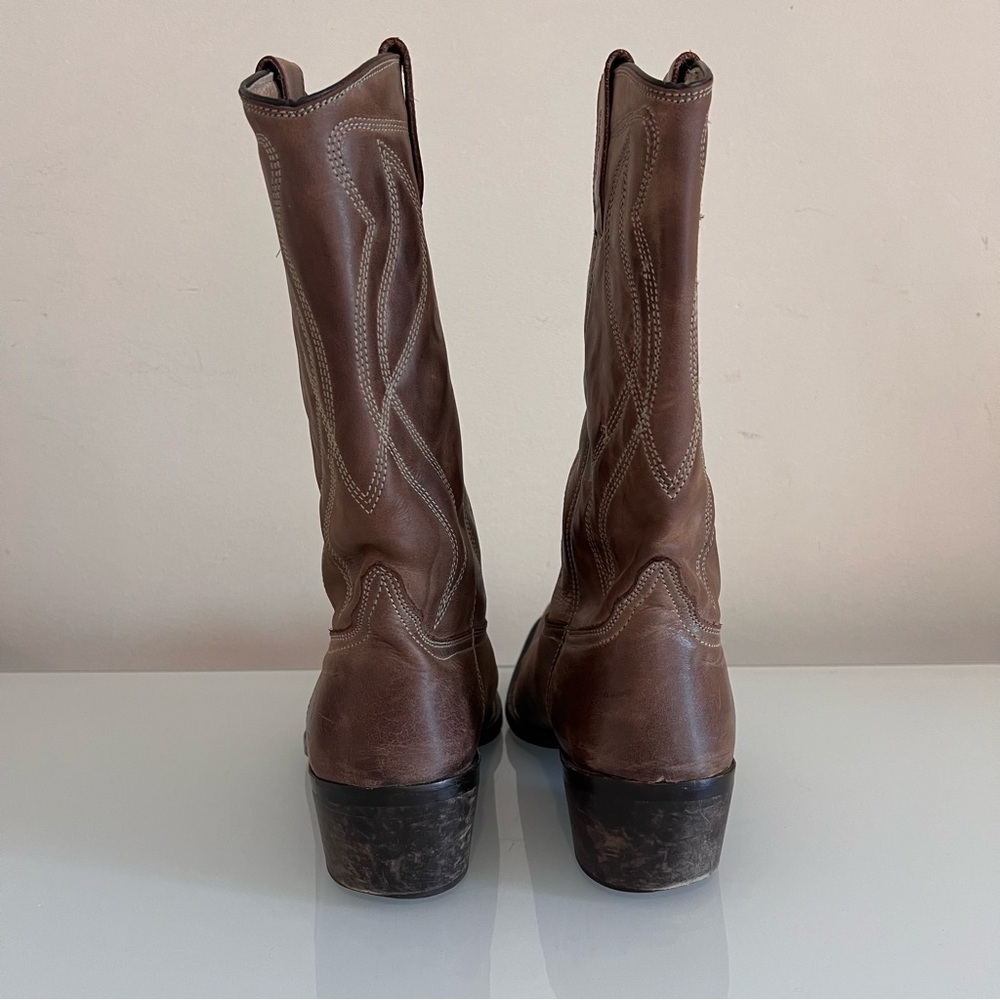 EL CHAPARRAL Cowboy Boots Leather Western Brown Size 11 Men Size 12.5 women - Picture 7 of 11